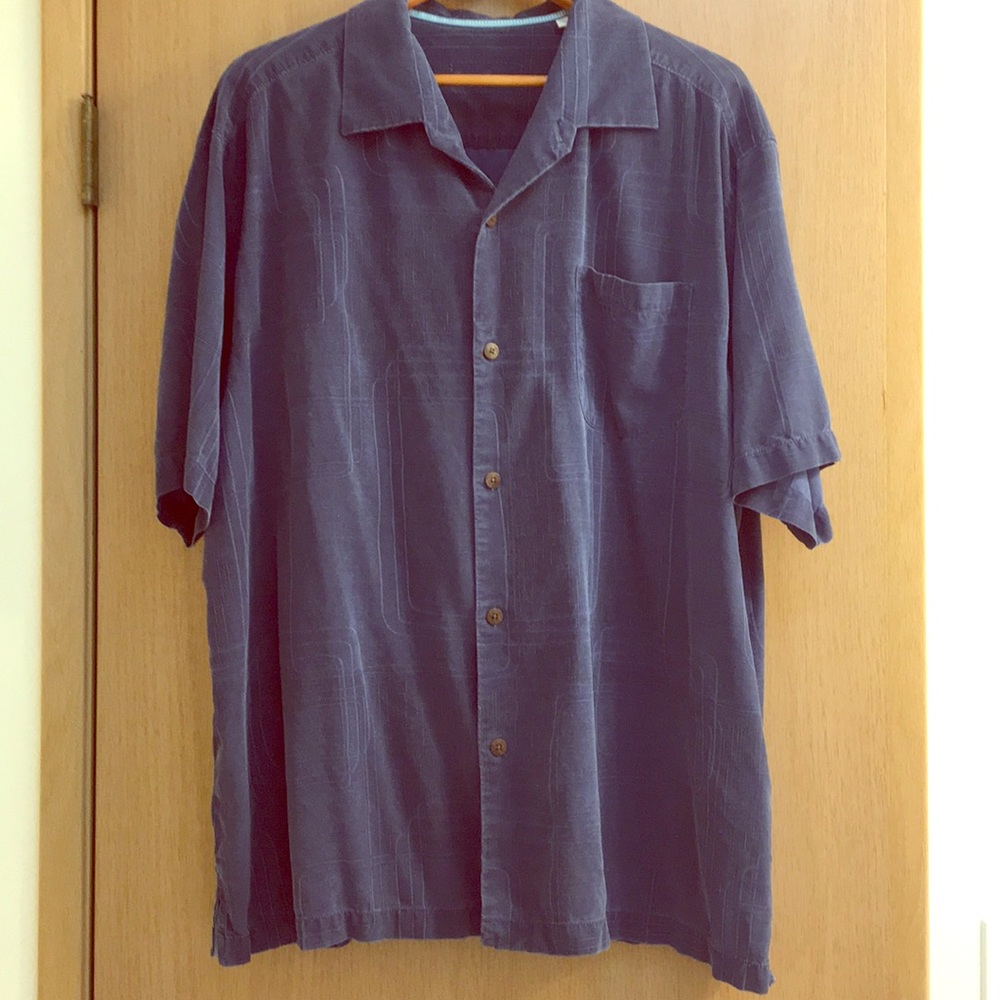 100% Silk Tommy Bahama Slate Blue Dress Shirt